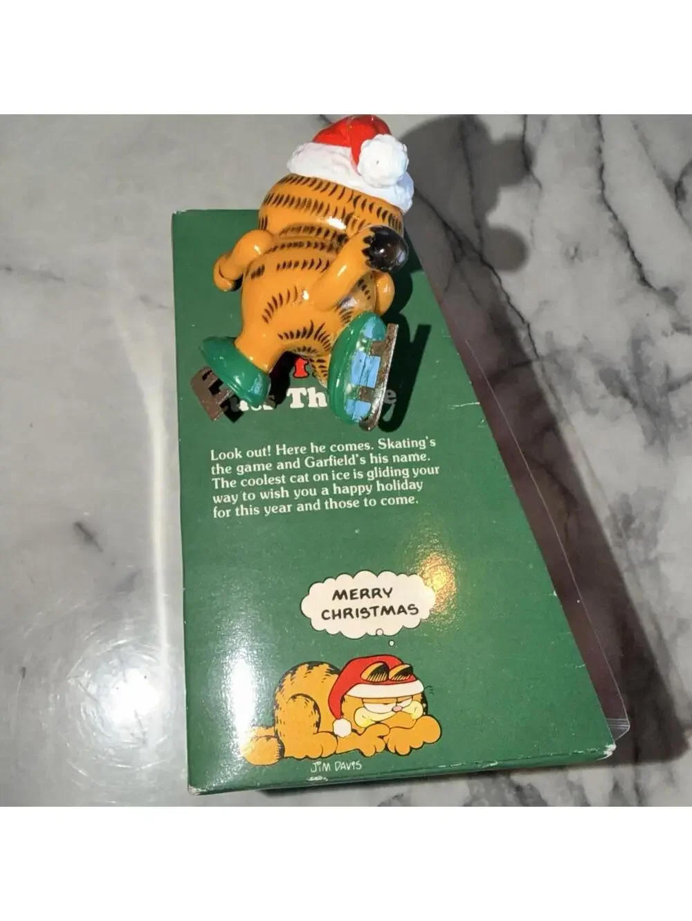 Garfield‎ Enesco CUTS THE ICE  Christmas Ornament Skating Boxed E-8771 Vintage